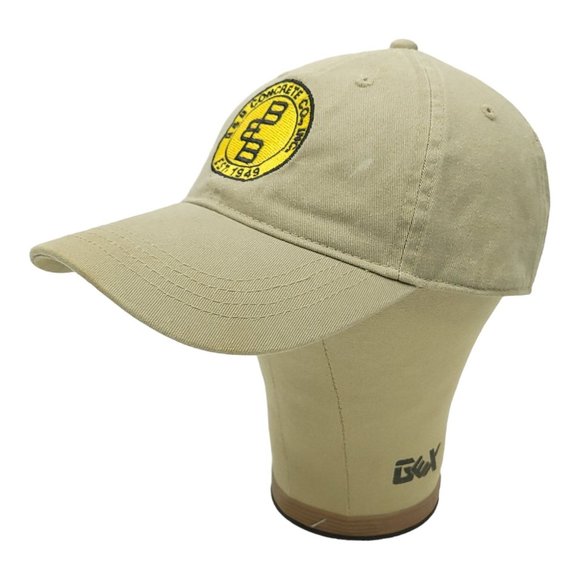 B & B Concrete Logo Patch Khaki Adjustable Tuck Strap Cap Trucker Baseball Hat - Picture 2 of 13